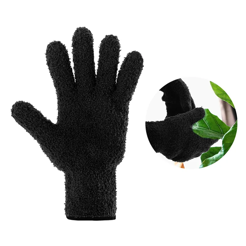 Microfibre leaf cleaning gloves